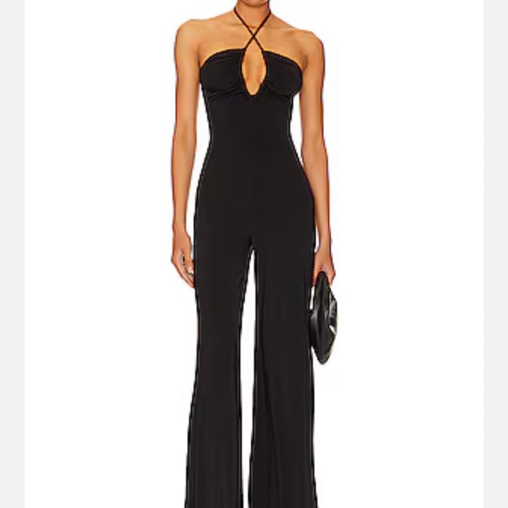 MAJORELLE Black Halter Jumpsuit